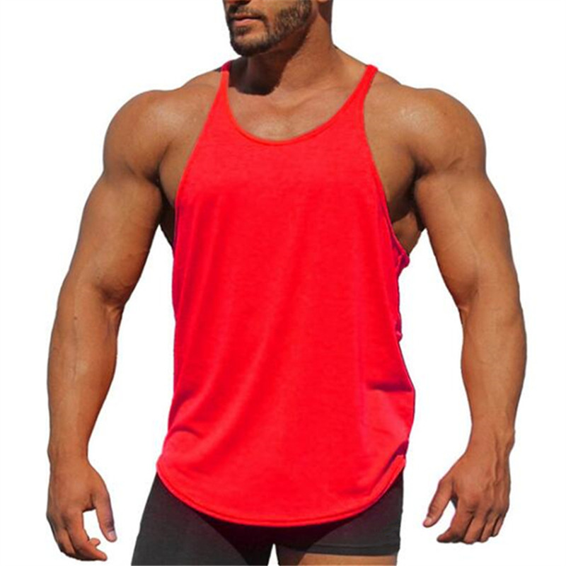 Workout Tanktop Muscle Guys Gym Clothing Bodybuilding Stringer Tank Top Men Cotton Vest Y Back Sleeveless Shirt Sports Singlets