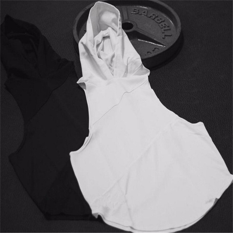Brand Clothing Bodybuilding Muscle Guys Fitness Mens Gym Hooded Tank Top Vest Stringer Sportswear Cotton Sleeveless Shirt Hoodie